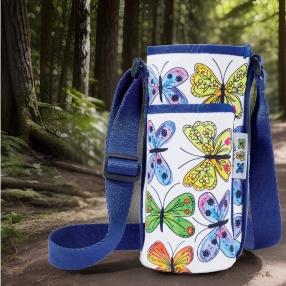 Brighton’s Garden Wings Water bottle holder Colorful Butterfly Print Women Bag